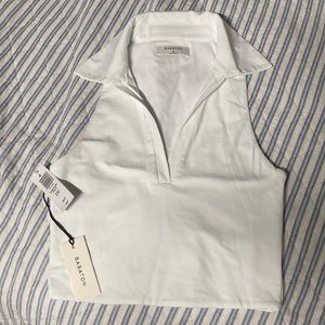Babaton white halter top, xs, brand new